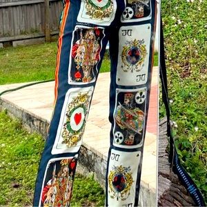 NWT See tag Dolce Gabbana Deck of Cards Queen King silk pants